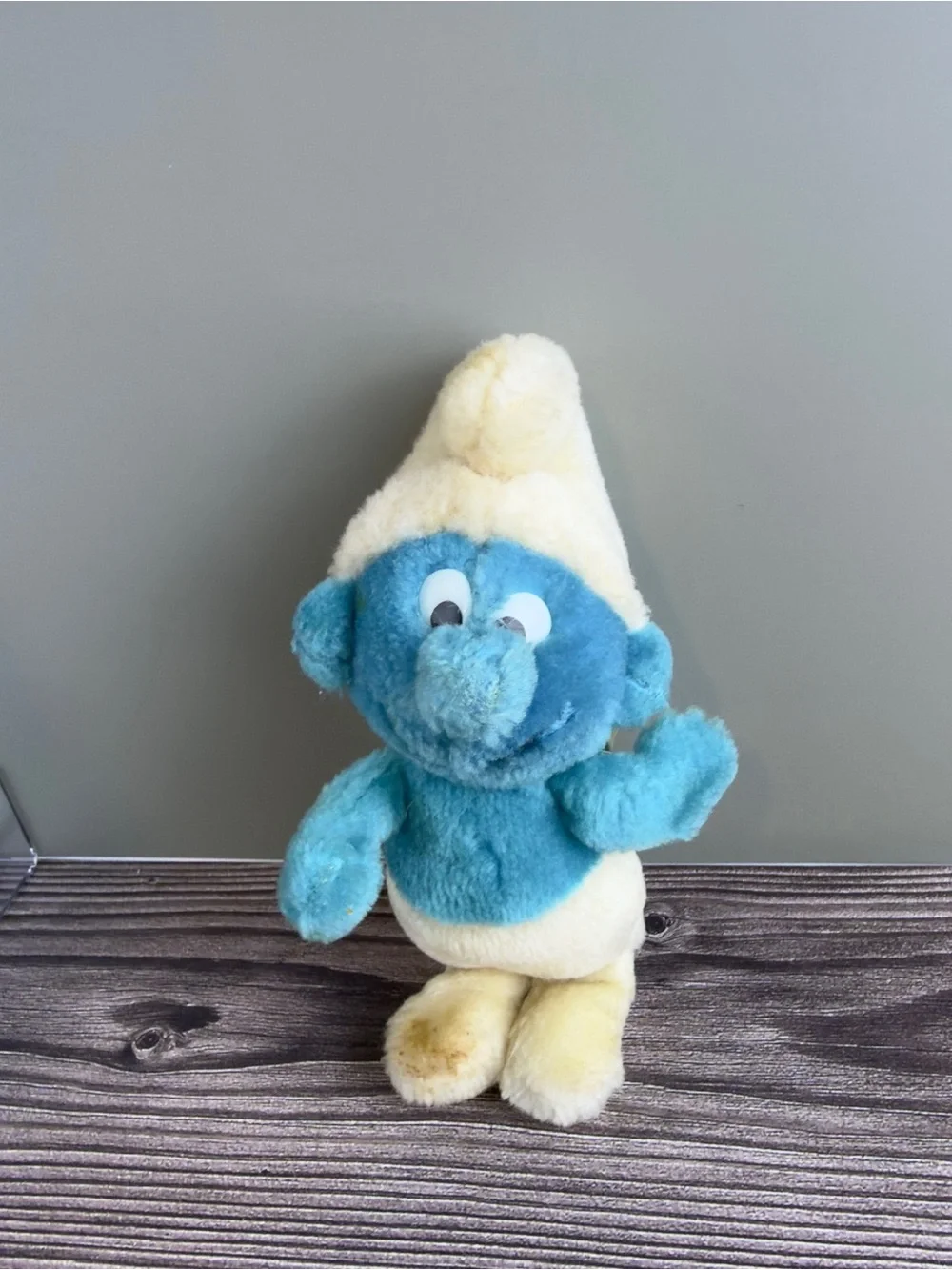 Vintage 1978 Smurf Plush Stuffed Animal Wallace Berrie Peyo Hong Kong 8”